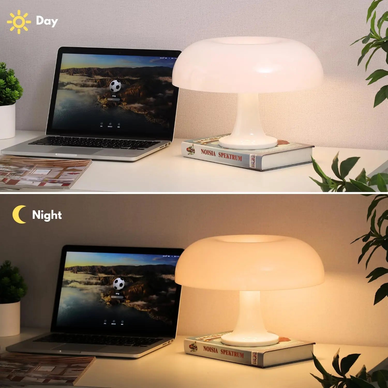 White Mushroom Table Lamp 🍄✨ | Modern Retro Bedroom Lighting