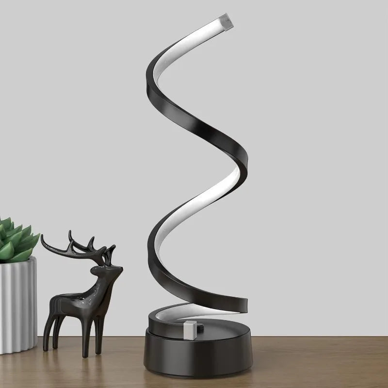 Spiral LED Desk Lamp 🌀✨ | 3-Color Table Light (Warm/Neutral/Cool)