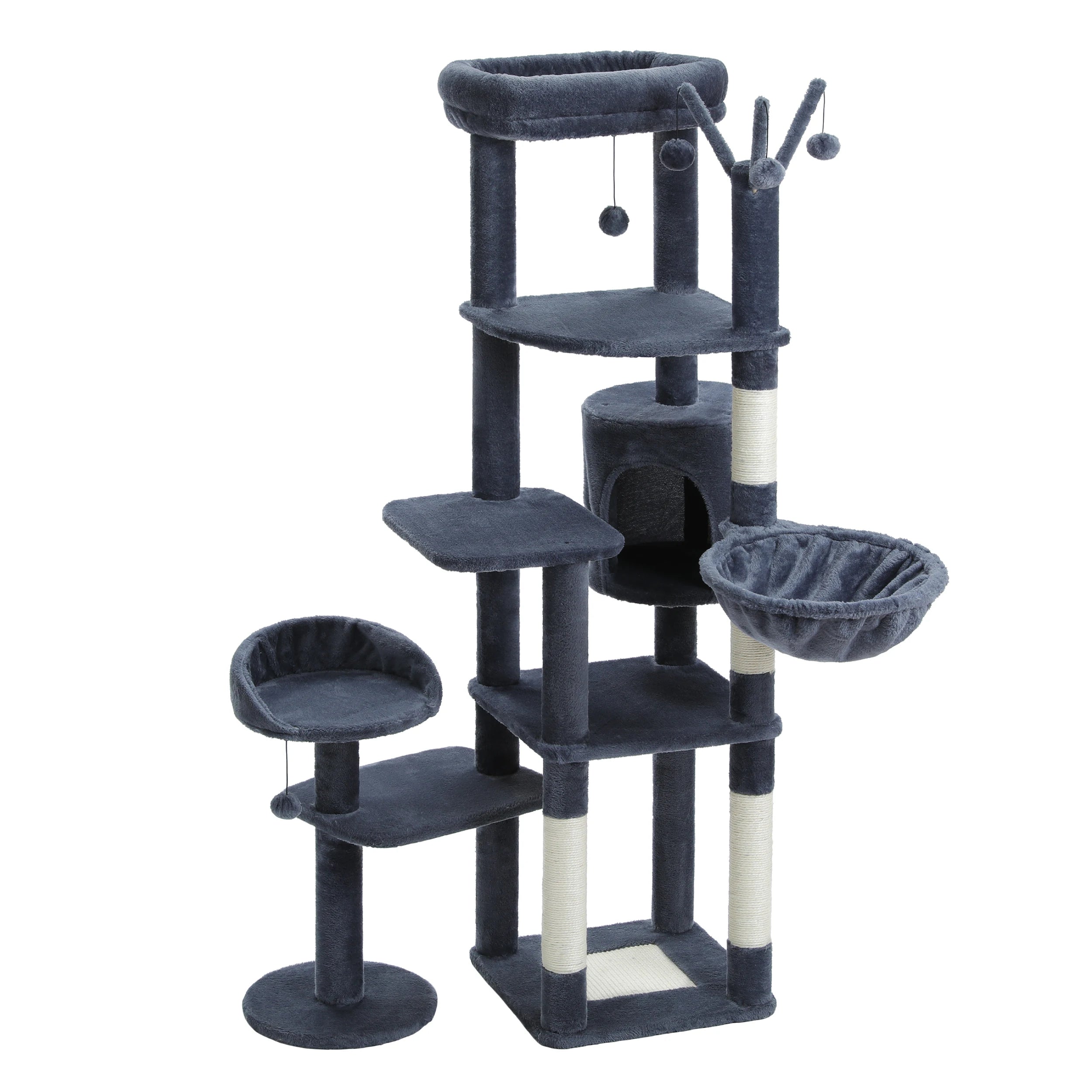 175cm Large Cat Tree Tower 🐱✨ | Multiple Cubbies + Hanging Toys (9 Color Options)