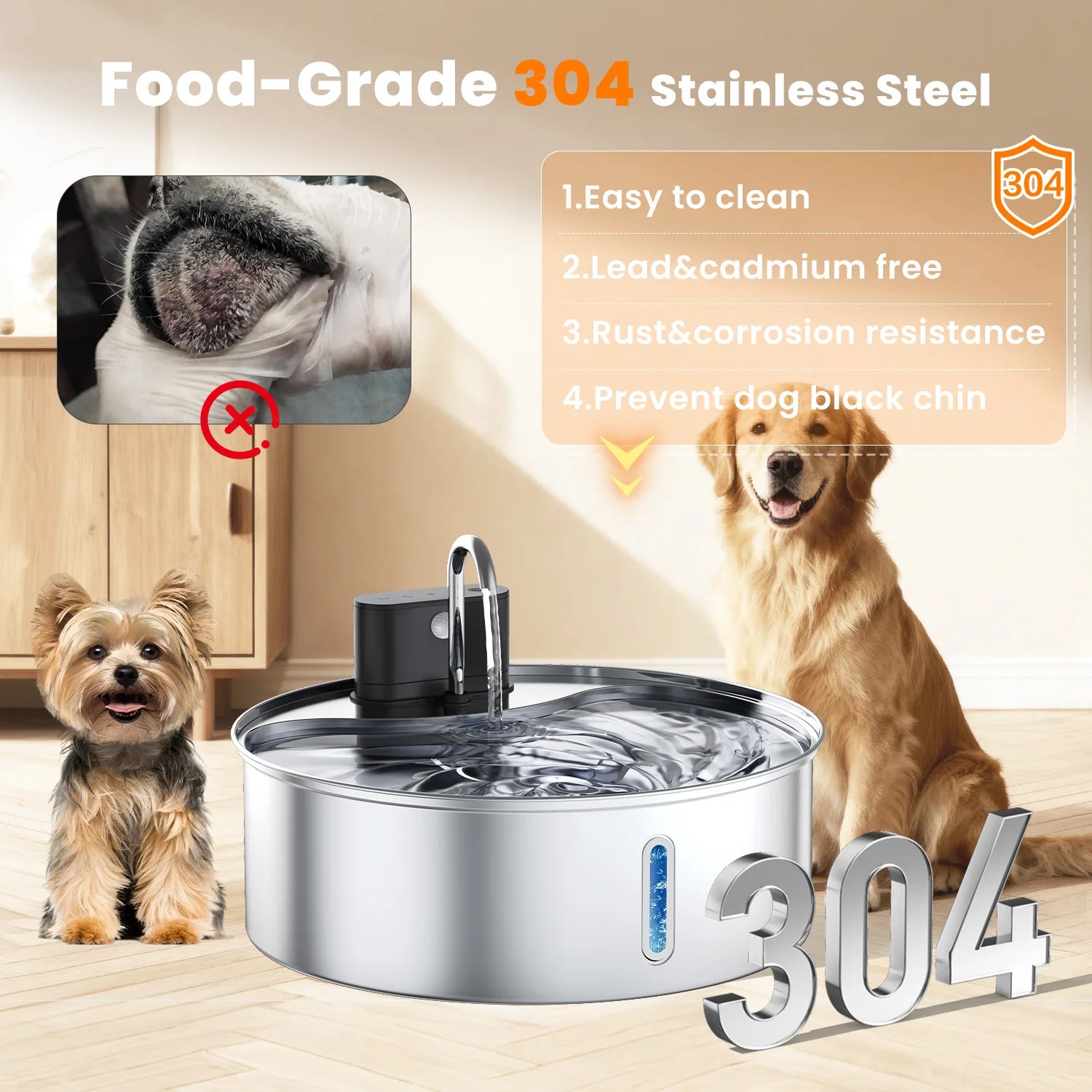 12L Stainless Steel Pet Water Fountain 💧🐾 | Motion Sensor + 3-Stage Filtration (Rechargeable)