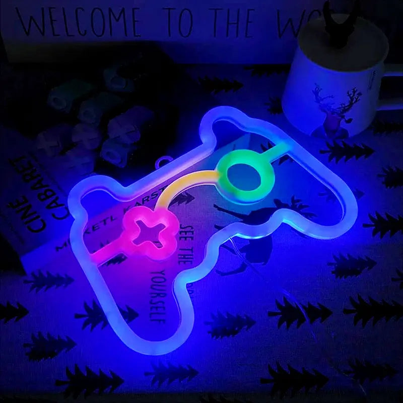 PlayStation Controller LED Neon Light 🎮🔴🔵 | Gamer Room Wall Decor