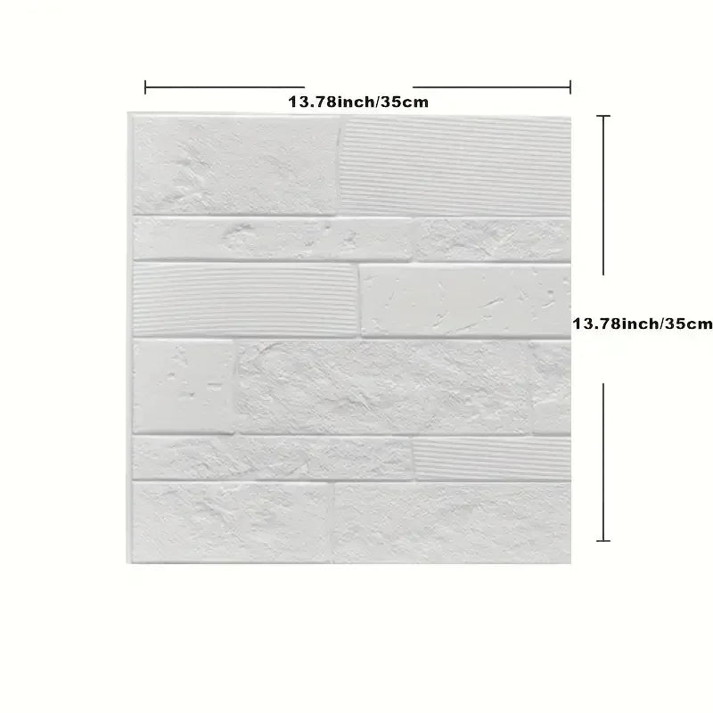 3D Waterproof Peel & Stick Wall Tiles 🤍🧱 | White Brick (35×35cm)