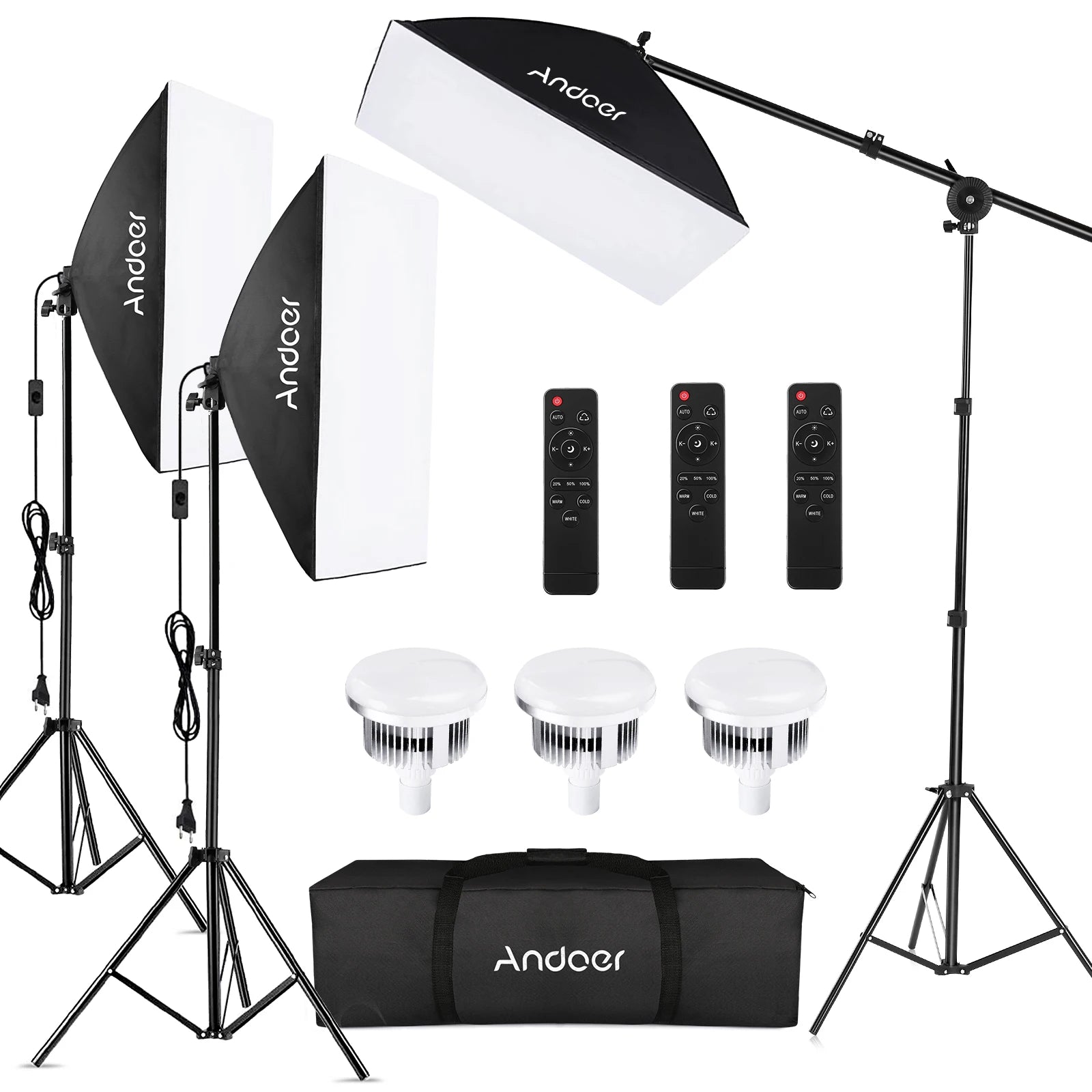 Studio Softbox Lighting Kit 📸✨ | 85W LED (2800K–5700K) 50×70cm for Video & Streaming