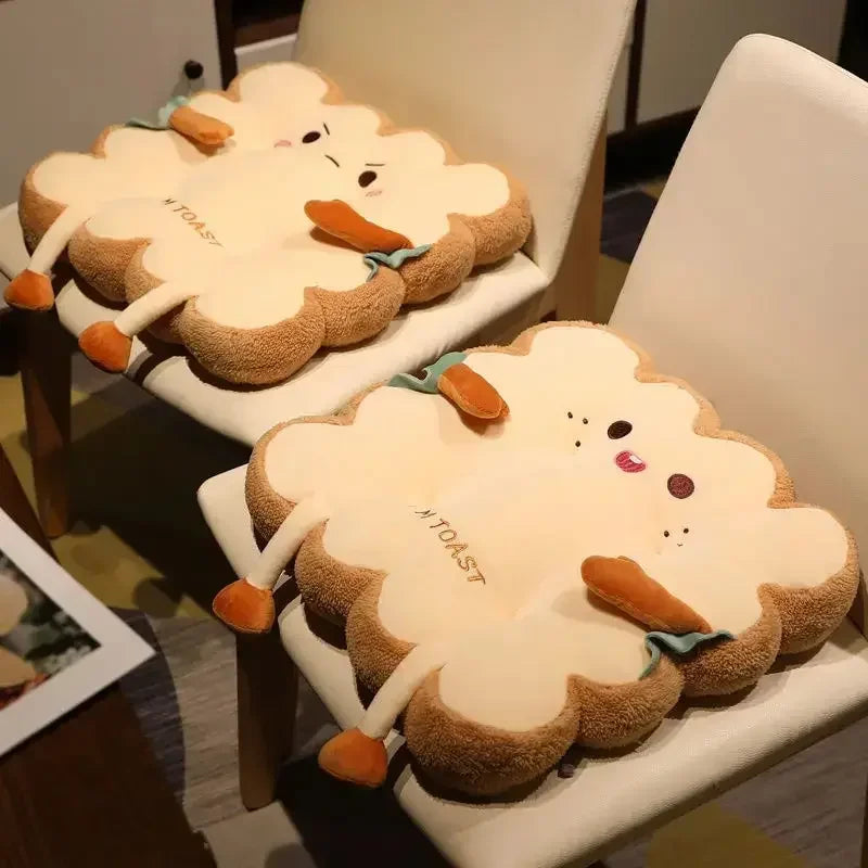 Cute Toast Seat Cushions 🍞😍 | Chair Pad Set (Happy / Angry Faces)
