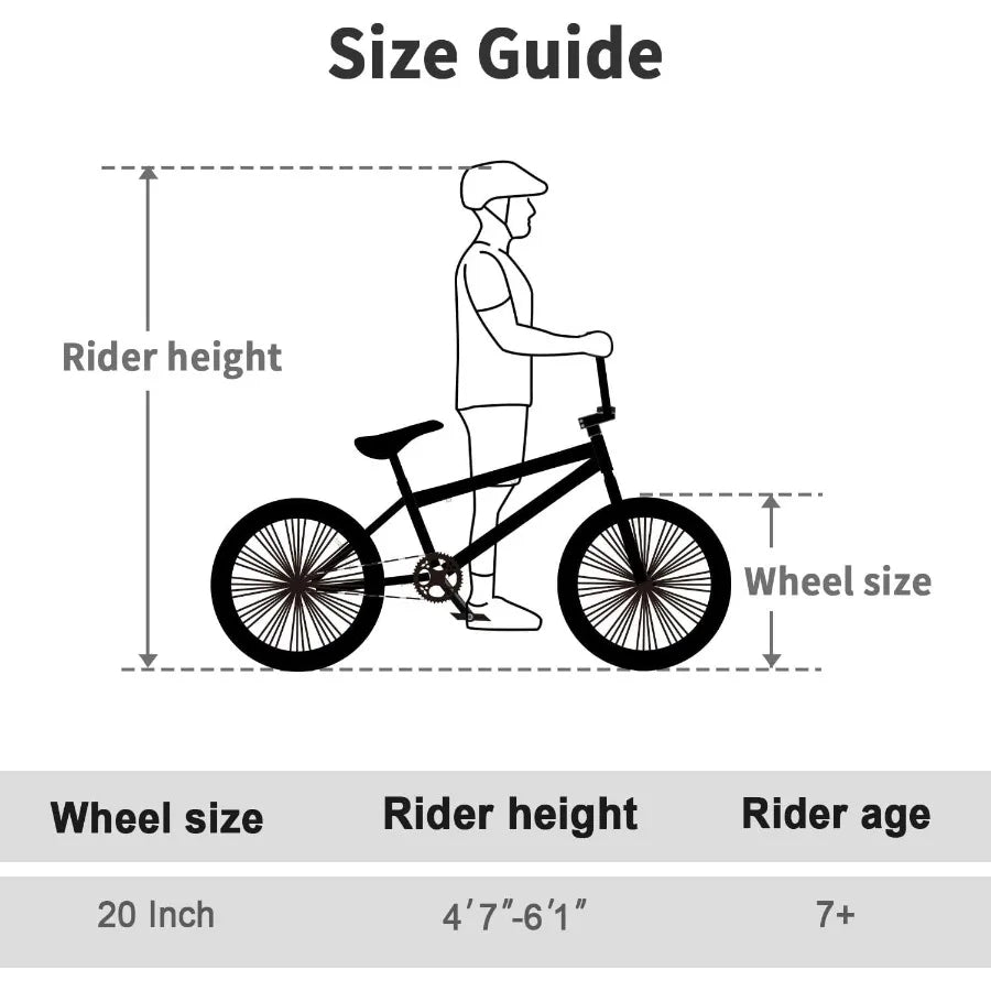 🚴‍♂️🔥 Freestyle BMX Bike 20 Inch – Durable High-Tensile Frame, Lightweight Trick Bike (White)