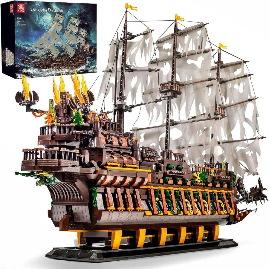 Flying Dutchman Pirate Ship Model 🏴‍☠️⛵✨ | Large Display Ship (85cm x 60cm)