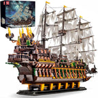 Flying Dutchman Pirate Ship Model 🏴‍☠️⛵✨ | Large Display Ship (85cm x 60cm)