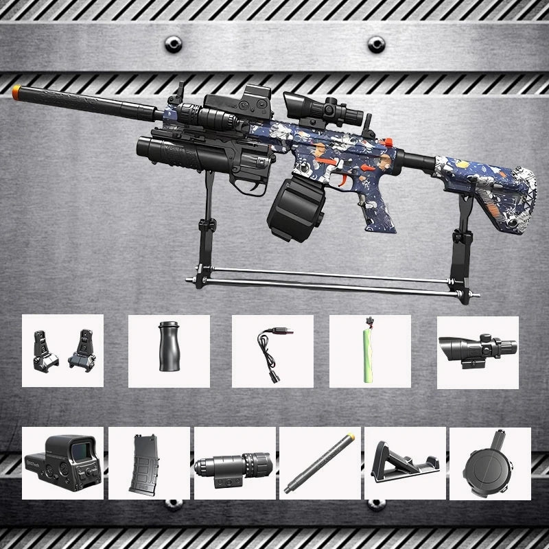 HK416-Style Gel Splatter Blaster Toy 💦🎯 | “Full Configuration” Outdoor Set + Safety Glasses