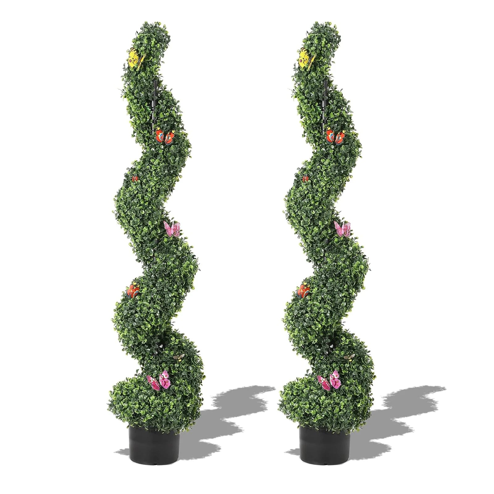 Artificial Spiral Topiary Tree 🌿🌀 | Faux Plant w/ Butterfly (Indoor/Outdoor)