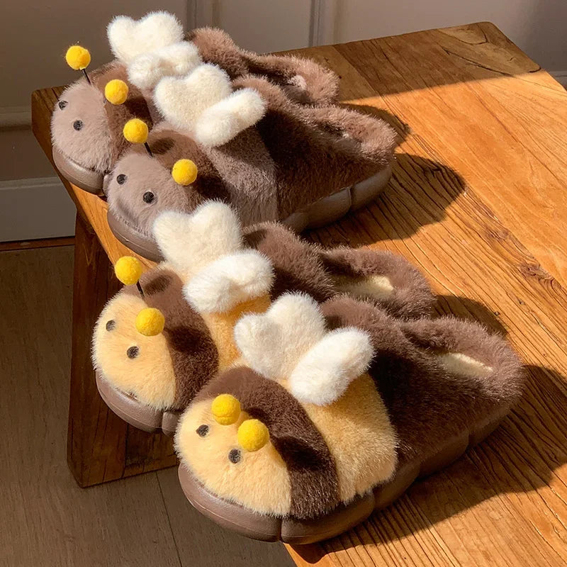 🐝💛 Bee Slippers – Cute & Cozy Unisex Home Slippers (Funny & Soft)