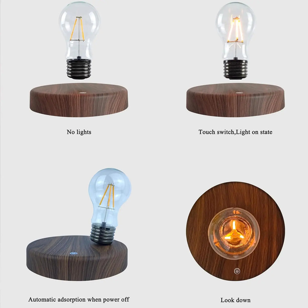 💡✨ Levitating Magnetic LED Bulb – Wireless Floating Desk & Night Light (360° Rotation)