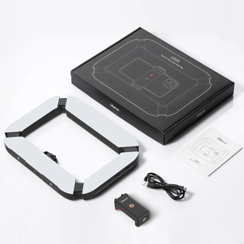 U200 Camera Ring Light 💡📱✨ | 2500K–8500K Video Light w/ Phone Clip (GoPro Compatible)