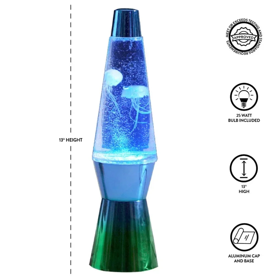 13” Jellyfish Motion Table Lamp 🪼✨ | Blue/Green Gradient (Rechargeable USB)