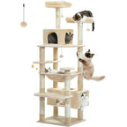 Large Cat Tree Tower 🐱🏡 | Scratching Posts + Hammock + Toys (136/164/184cm)