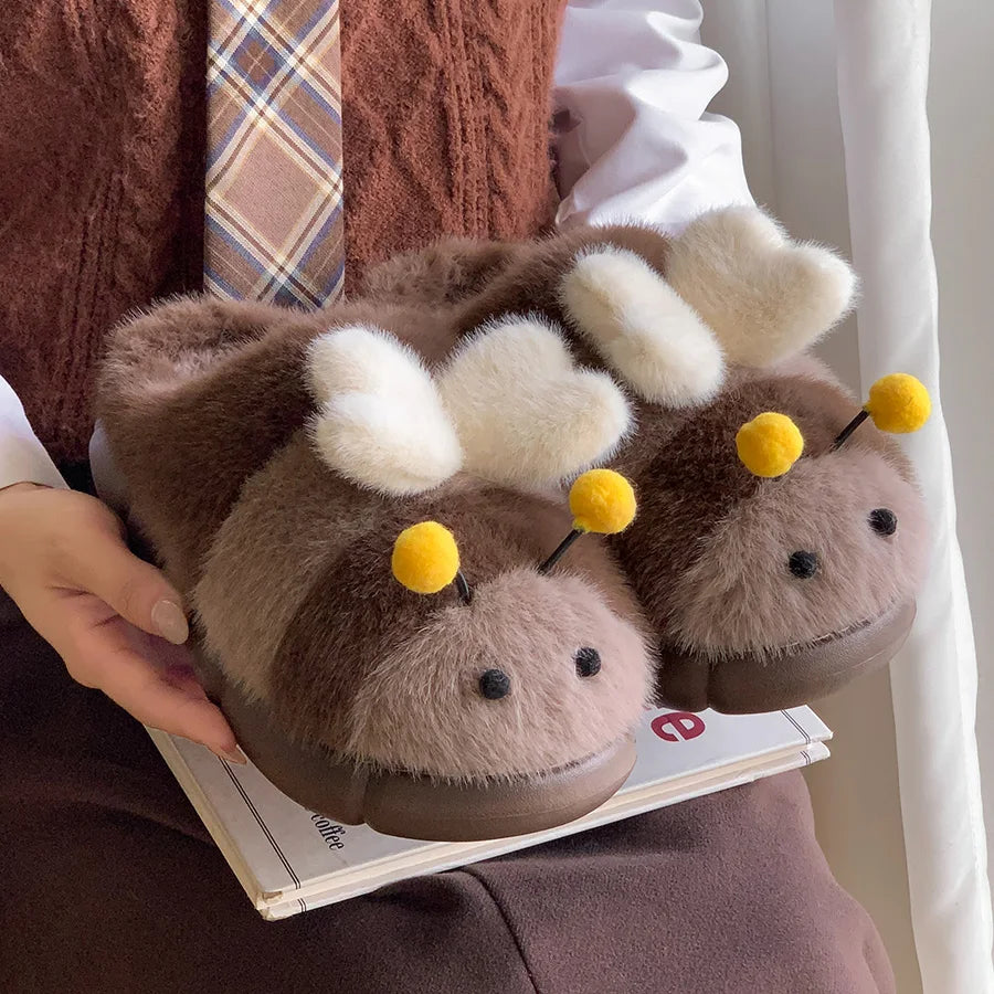 🐝💛 Bee Slippers – Cute & Cozy Unisex Home Slippers (Funny & Soft)
