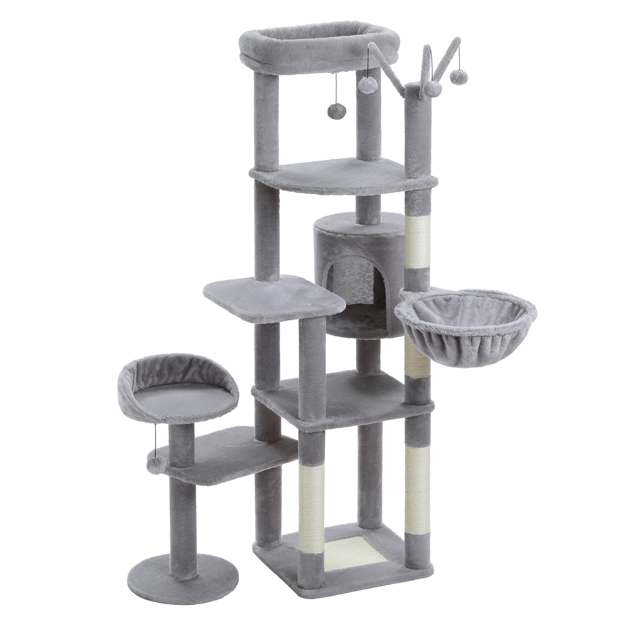 175cm Large Cat Tree Tower 🐱✨ | Multiple Cubbies + Hanging Toys (9 Color Options)