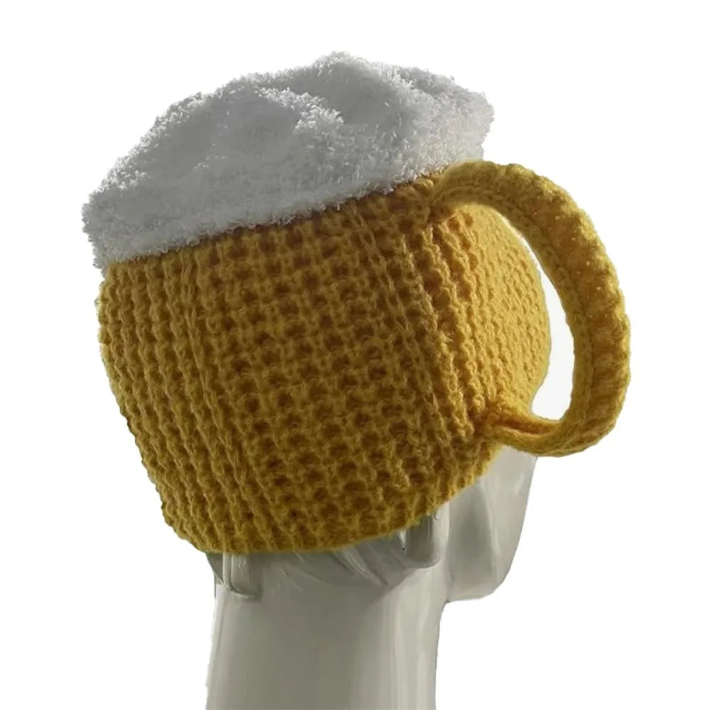 🍺🧢 3D Beer Mug Beanie Hat – Funny Knitted Unisex Winter Cap (Autumn/Winter)