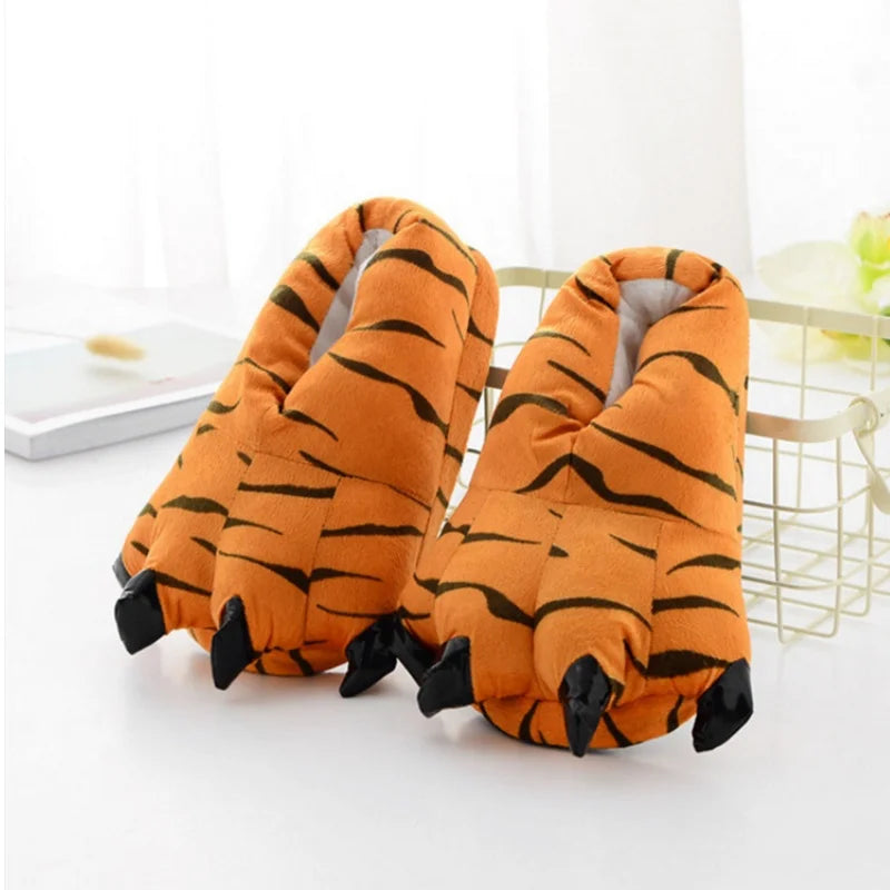 🐉🐾 Unisex Dragon Paw Slippers – Soft Winter Indoor Slippers (Kids & Adults)