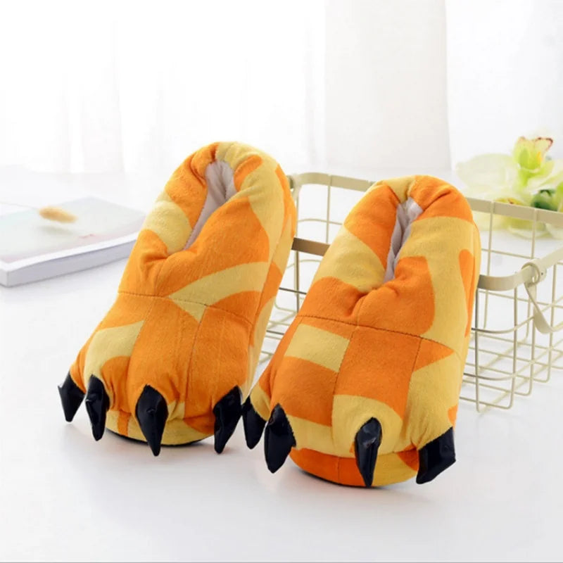 🐉🐾 Unisex Dragon Paw Slippers – Soft Winter Indoor Slippers (Kids & Adults)