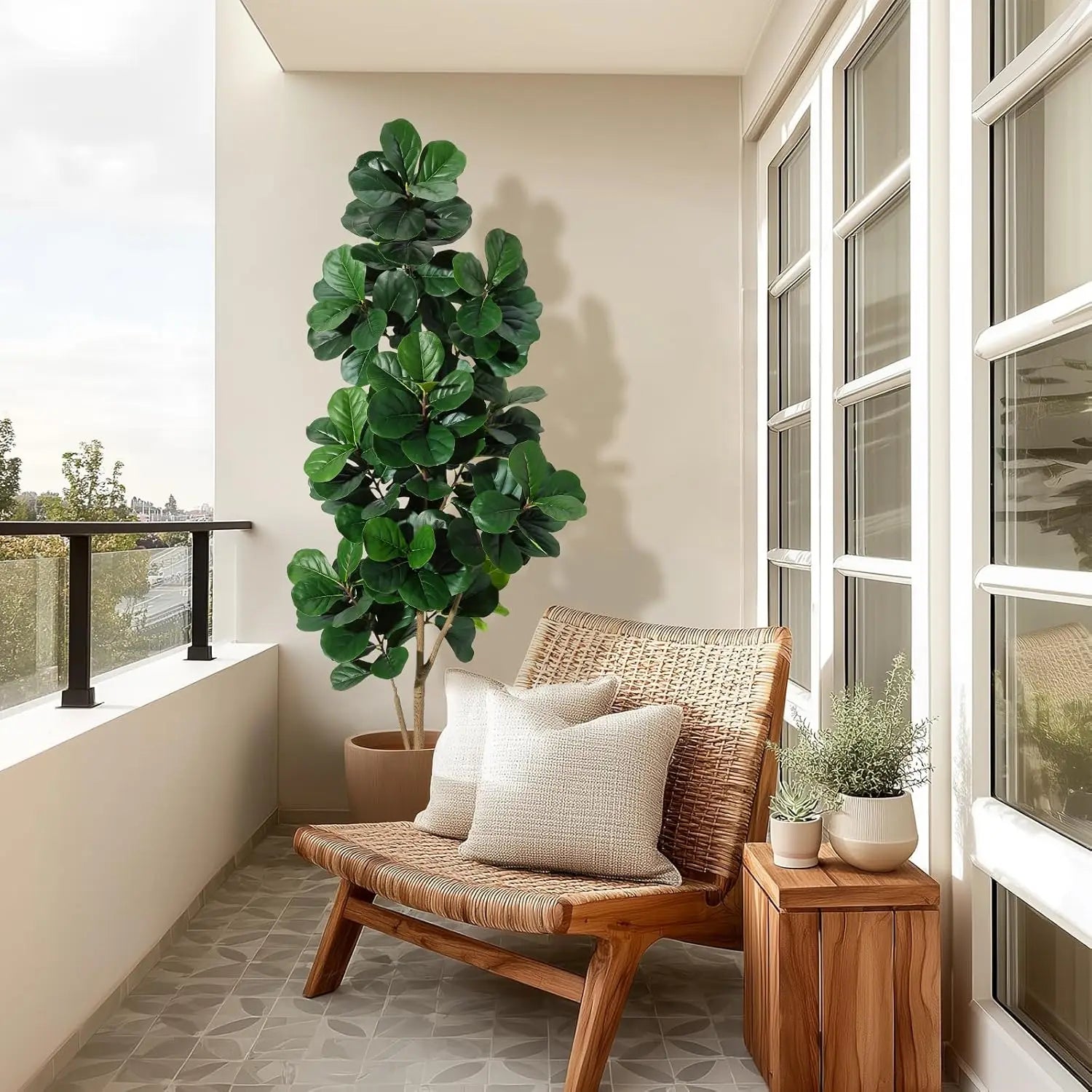 Artificial Fiddle Leaf Fig Tree 🌿✨ | Realistic Faux Ficus (4–7FT)
