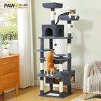 Large Cat Tree Tower 🐱🏡 | Scratching Posts + Hammock + Toys (136/164/184cm)