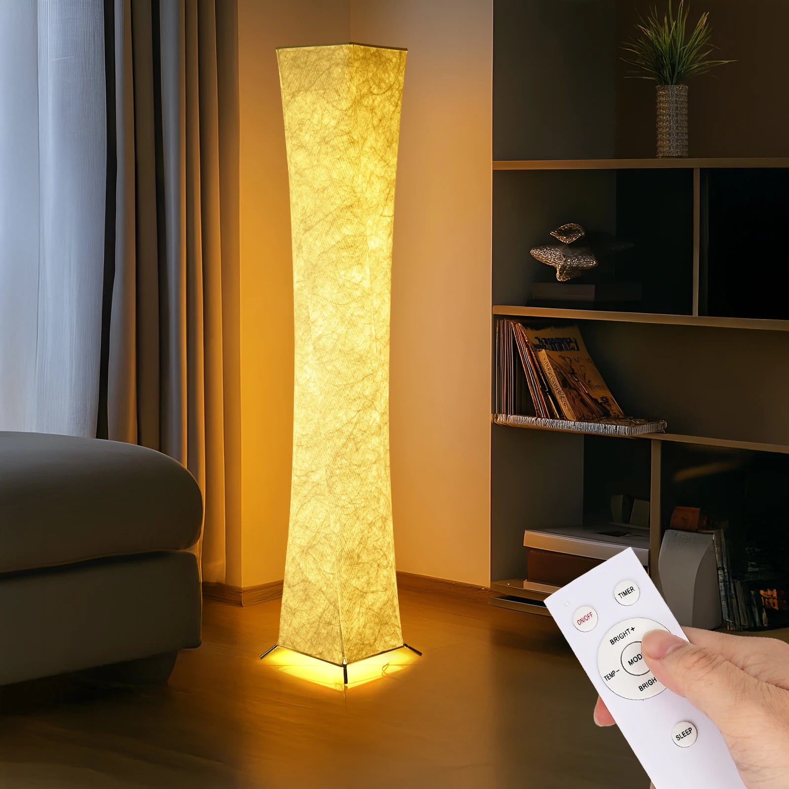 52” Soft Light Floor Lamp ✨🛋️ | Slim Modern Design + Fabric Shade (3 Light Modes)