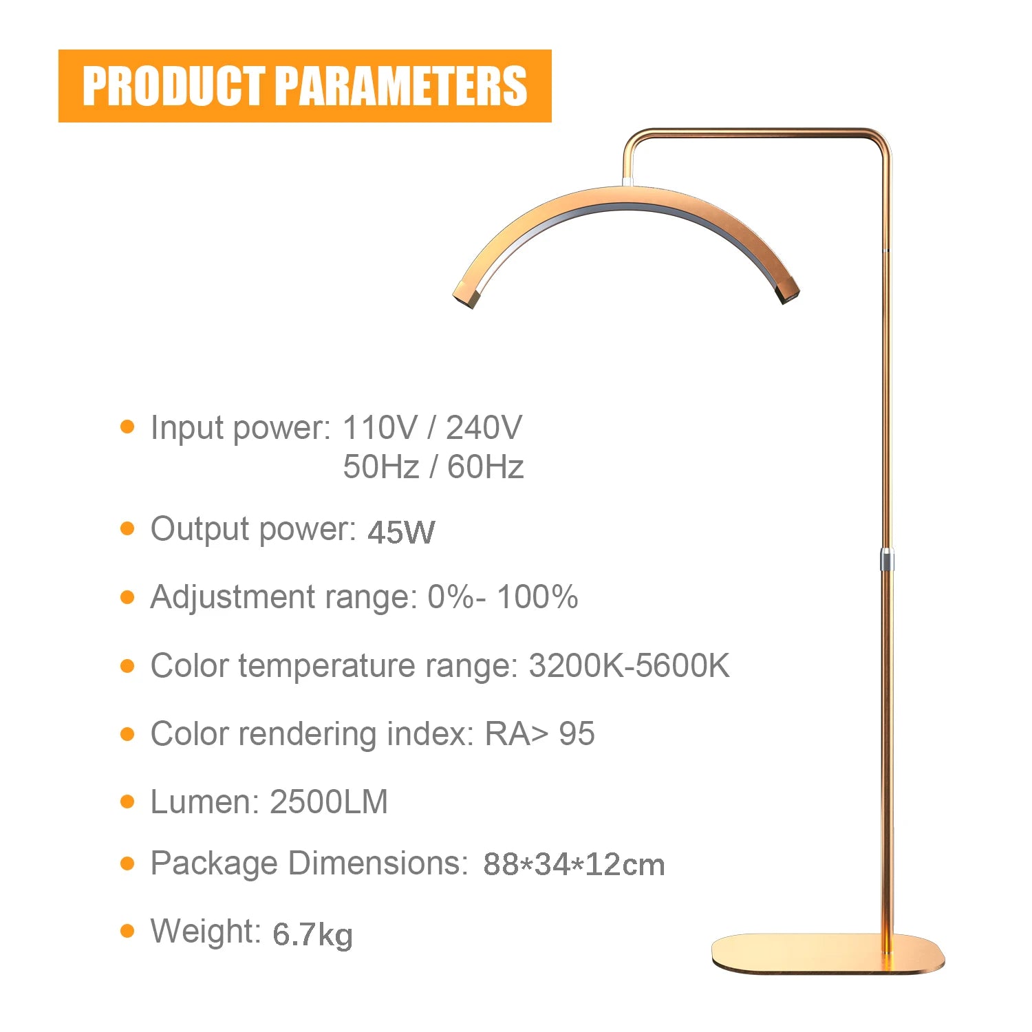 Golden Half-Moon Beauty Light ✨🌙 | LED Photography Lamp for Lashes, Makeup & Tattoo