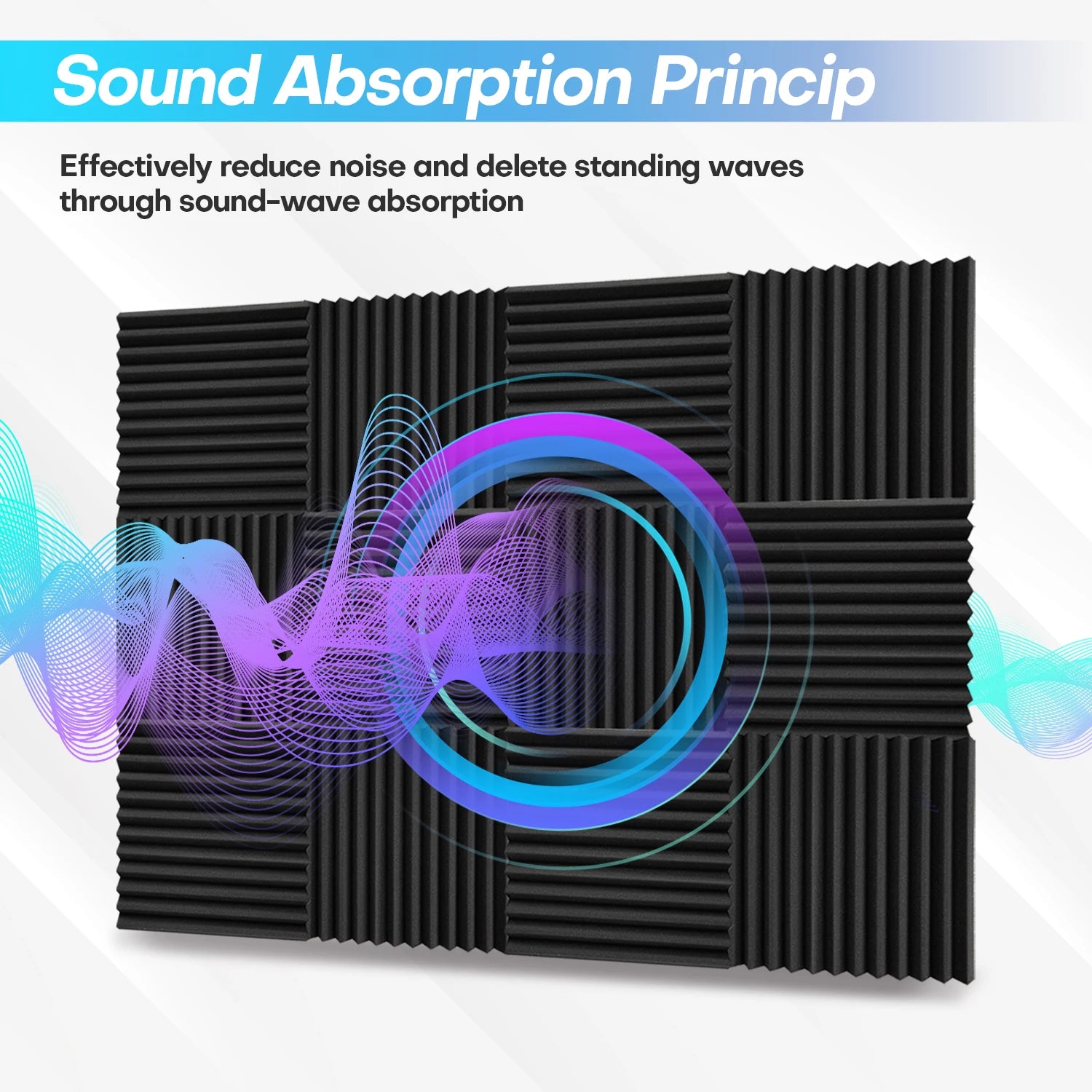 96-Pack Acoustic Foam Panels 🎙️✨ | Sound Absorbing Wall Tiles for Studio & Home Theater