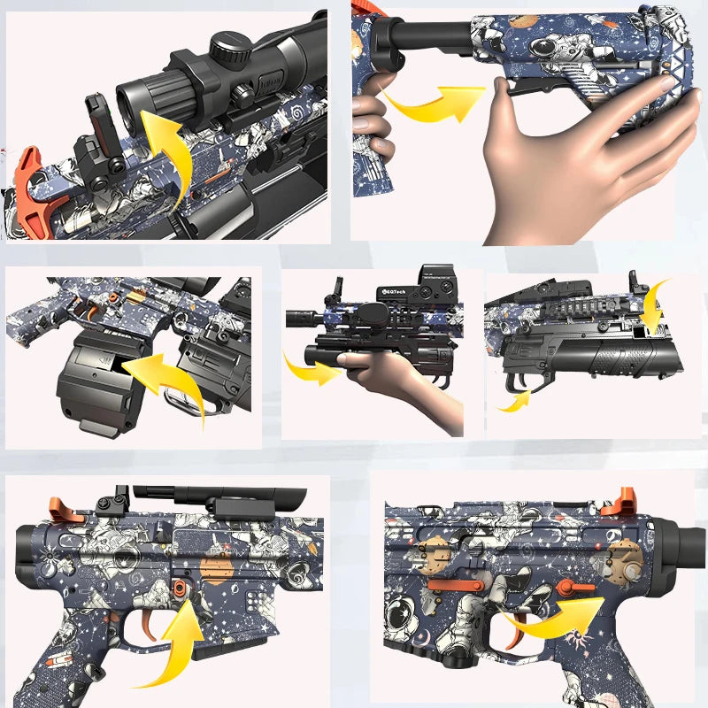 HK416-Style Gel Splatter Blaster Toy 💦🎯 | “Full Configuration” Outdoor Set + Safety Glasses