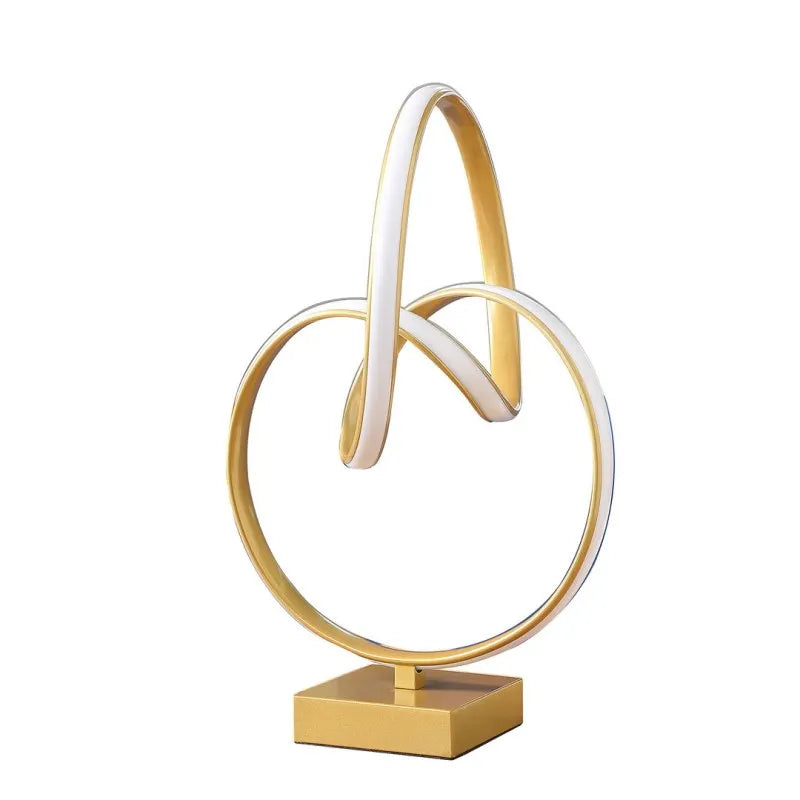 Abstract Infinity LED Table Lamp ✨💛 | Modern Twisted Light (Gold, 19”)