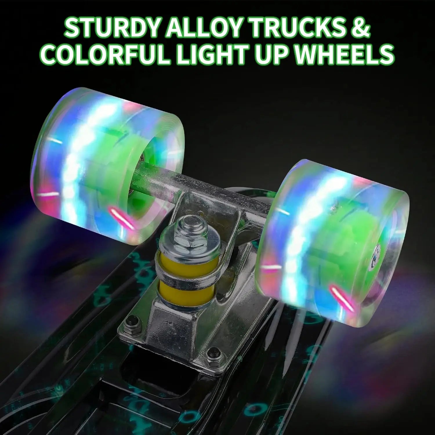 🛹✨ Mini Skateboard 22” – Complete Board with Flashing LED Wheels (Kids & Beginners)