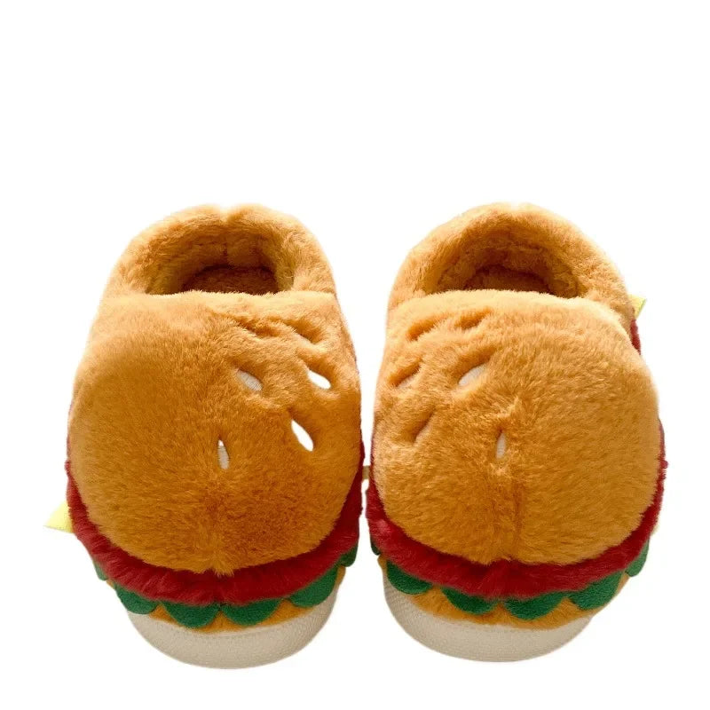 🍔🥿 Hamburger Slippers – Super Soft Cozy Home Slippers (Funny Food Design)