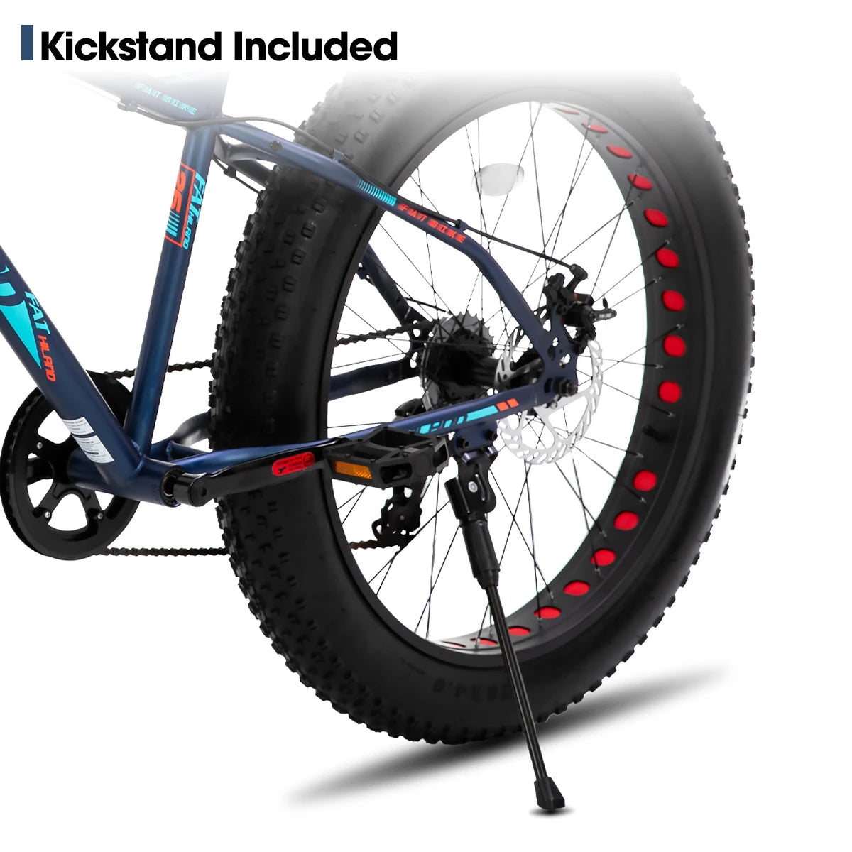 🚲 Fat Tire Mountain Bike – Shimano 7-Speed, Dual Disc Brakes (20” / 24” / 26”)