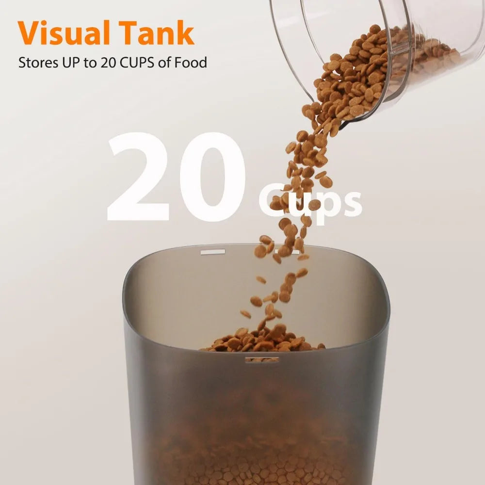 5L Double Automatic Cat Feeder 🐱🐱🍽️ | 2 Stainless Bowls + Timer (Up to 20 Cups)