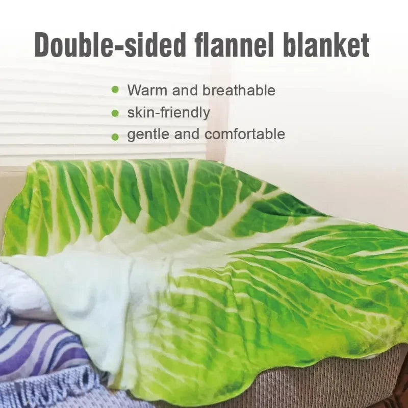 🥬😂 Lettuce Leaf Blanket – Funny Cozy Throw (90x90 / 150x150 / 180x180 cm)