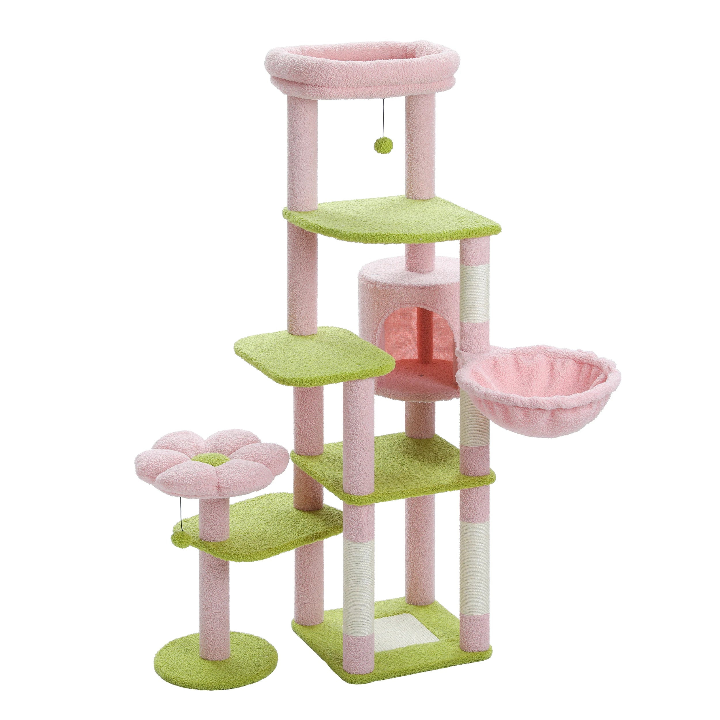 175cm Large Cat Tree Tower 🐱✨ | Multiple Cubbies + Hanging Toys (9 Color Options)