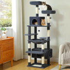 Large Cat Tree Tower 🐱🏡 | Scratching Posts + Hammock + Toys (136/164/184cm)