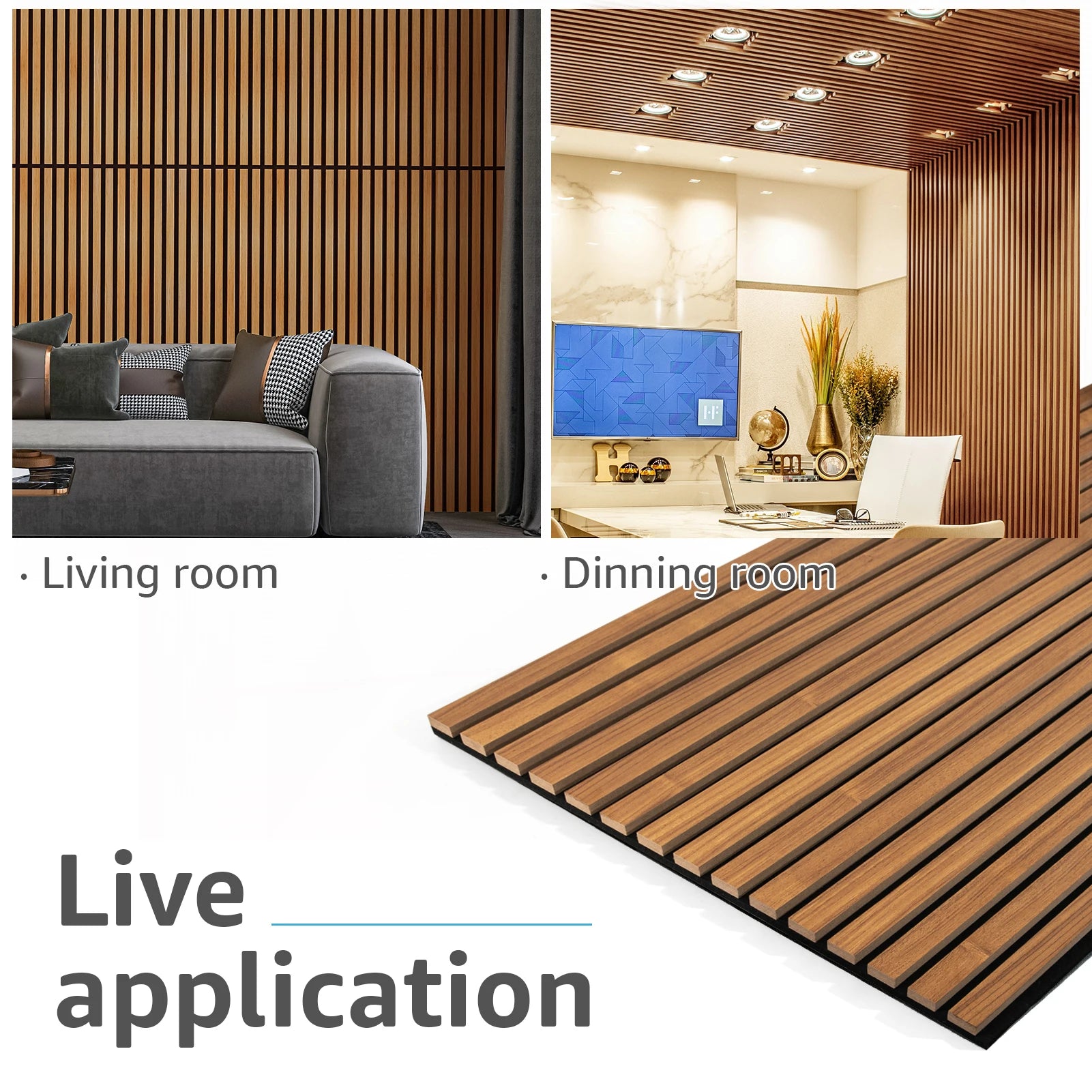 Art3D Walnut Slat Acoustic Wall Panel 🎙️🤎✨ | 3D Fluted Sound-Absorbing Wood Finish