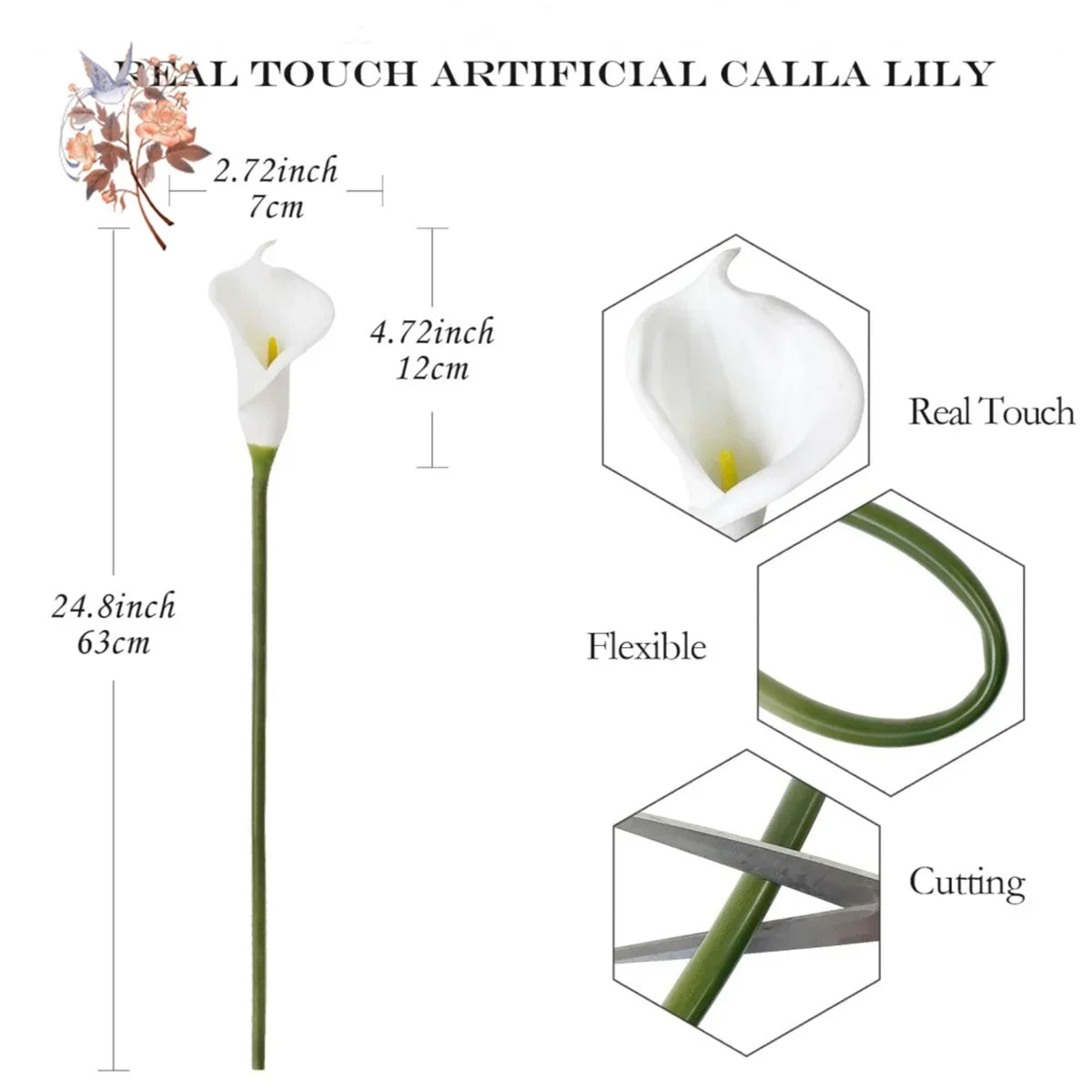 Real-Touch Artificial Calla Lily (10PCS) 🌸✨ | Wedding Bouquet Flowers