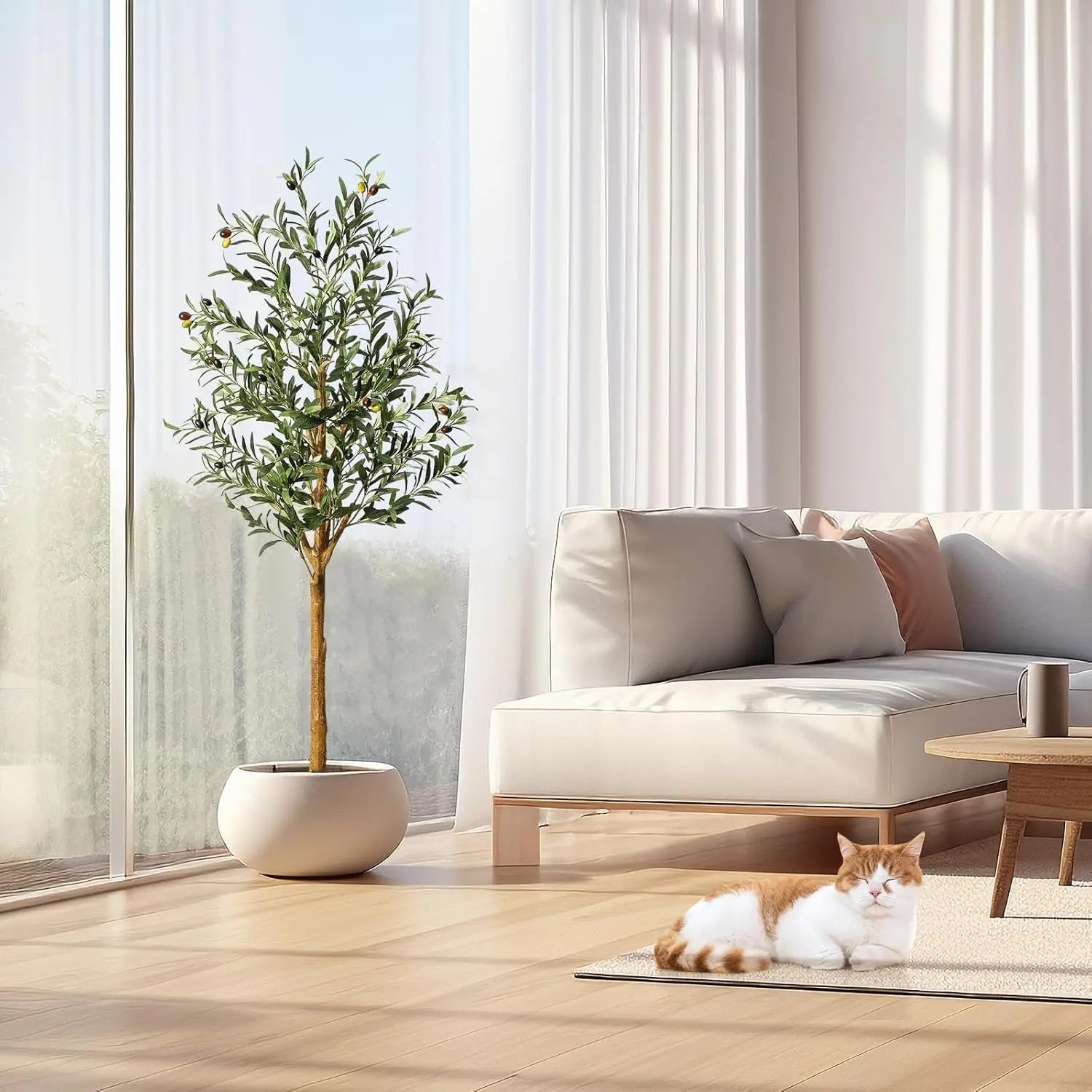 Artificial Olive Tree 🌿🫒 | 4–6FT (Single or 2-Pack + Basket Options)