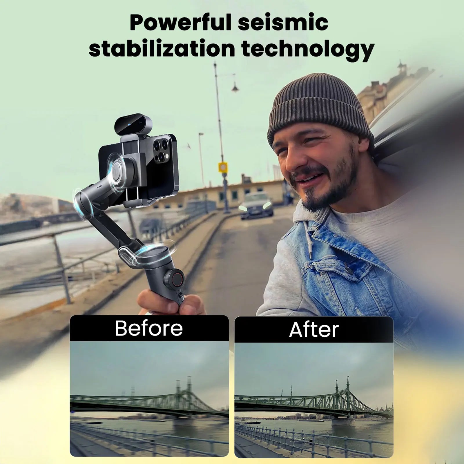 Smart XE AI Gimbal Stabilizer 🤳✨ | No-App Face Tracking + Gesture Control (TikTok/YouTube)