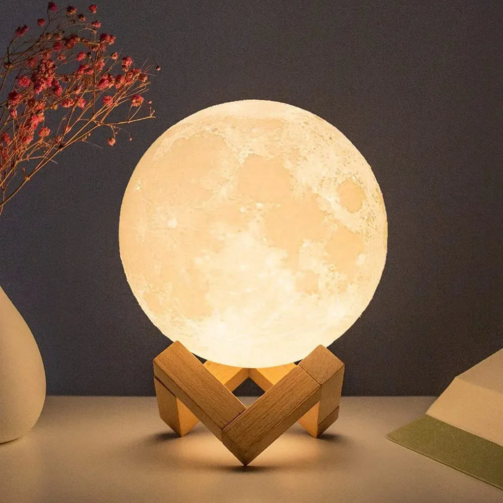8cm Mini Moon Lamp 🌙✨ | LED Night Light (Yellow / Color / White) Gift Idea 🎁