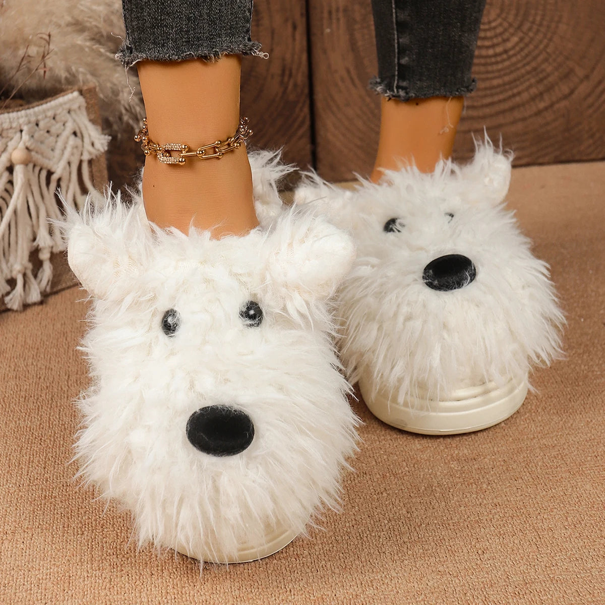 🐶✨ Cute Puppy Slippers – Super Soft Cozy Unisex Home Slippers (Perfect Gift!)