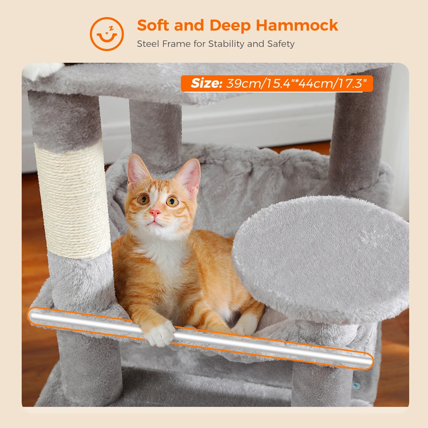Large Cat Tree Tower 🐱🏡 | Scratching Posts + Hammock + Toys (136/164/184cm)