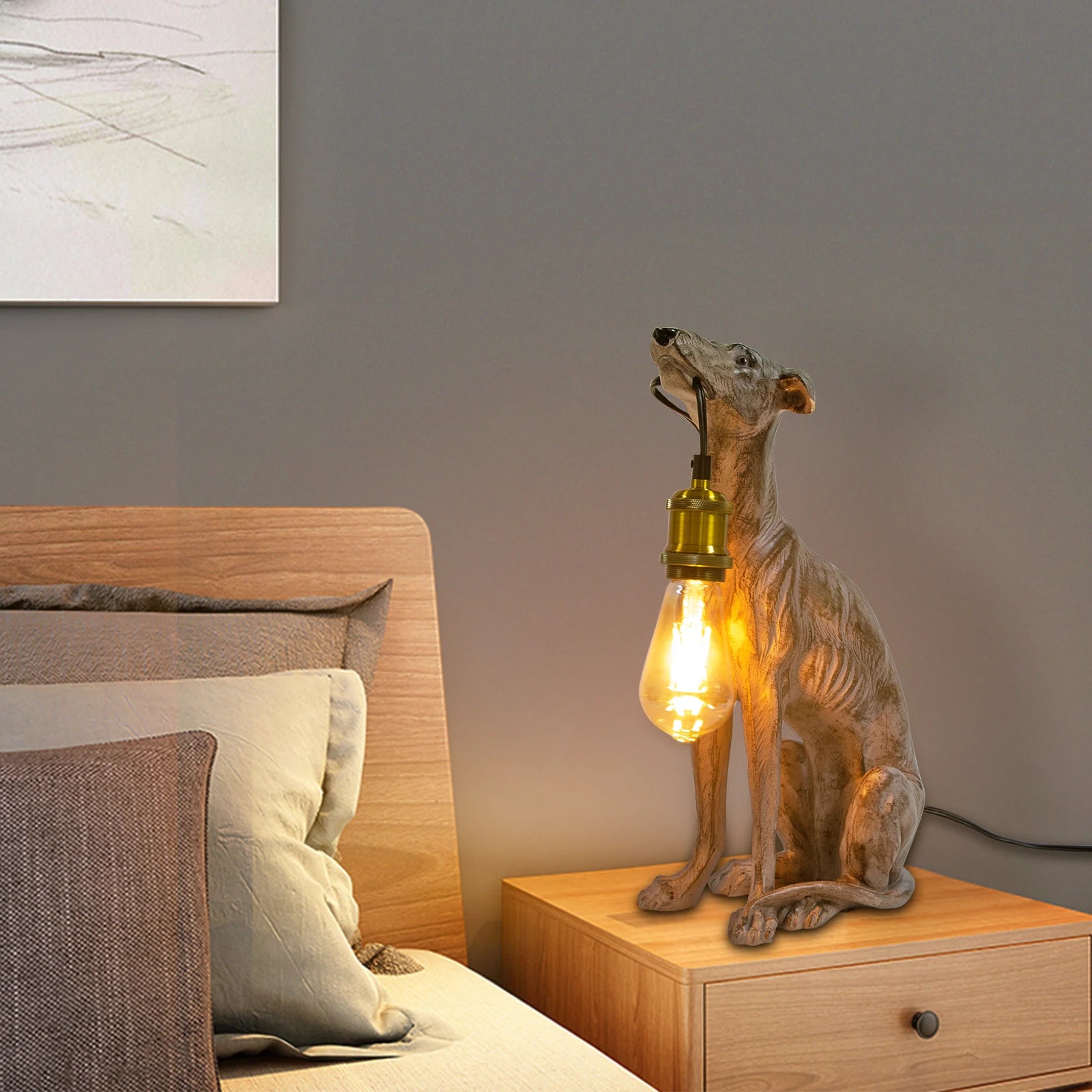 Dog Cable Holder Table Lamp 🐶💡✨ | Cute Decorative Light Sculpture