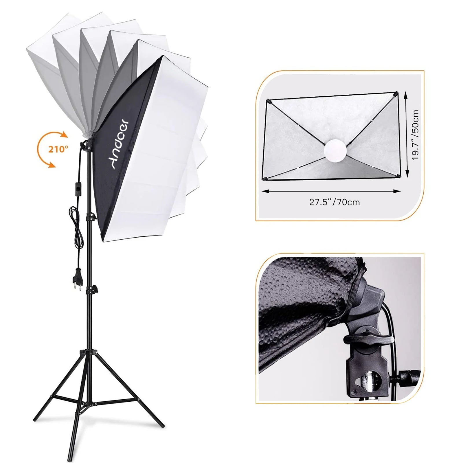 Studio Softbox Lighting Kit 📸✨ | 85W LED (2800K–5700K) 50×70cm for Video & Streaming
