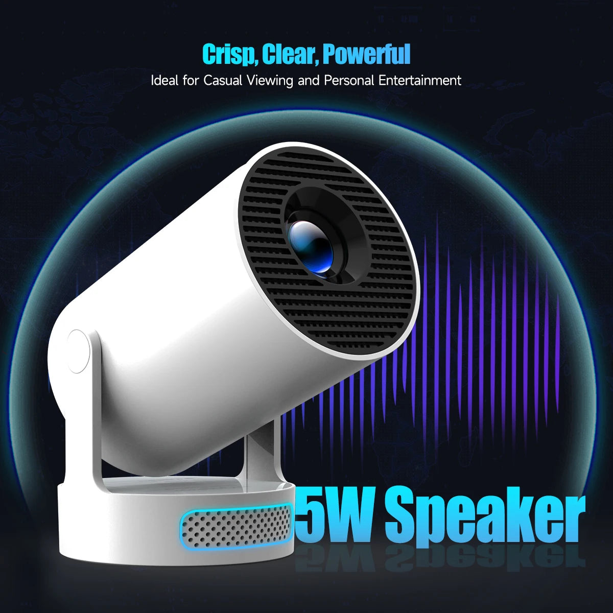 📽️✨ 4K Smart Projector – Android 11, Wi-Fi 6, Bluetooth 5.4, 8000 Lumens with 5W Speaker