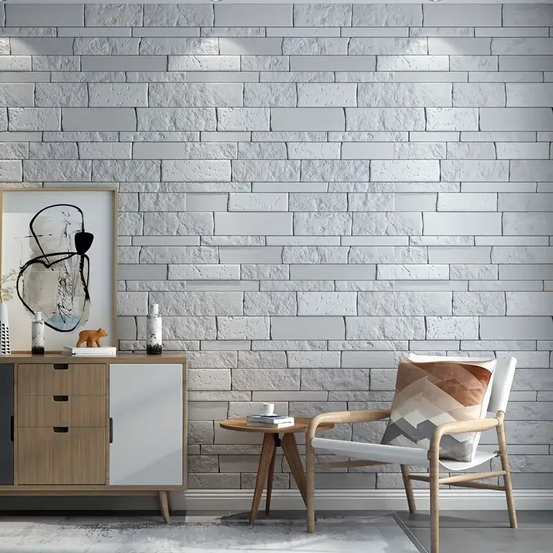 3D Waterproof Peel & Stick Wall Tiles 🤍🧱 | White Brick (35×35cm)
