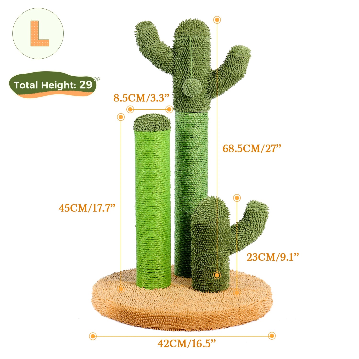 Cactus Cat Scratching Post 🌵🐱✨ | 2 Sizes (M/L) + 2 Colors