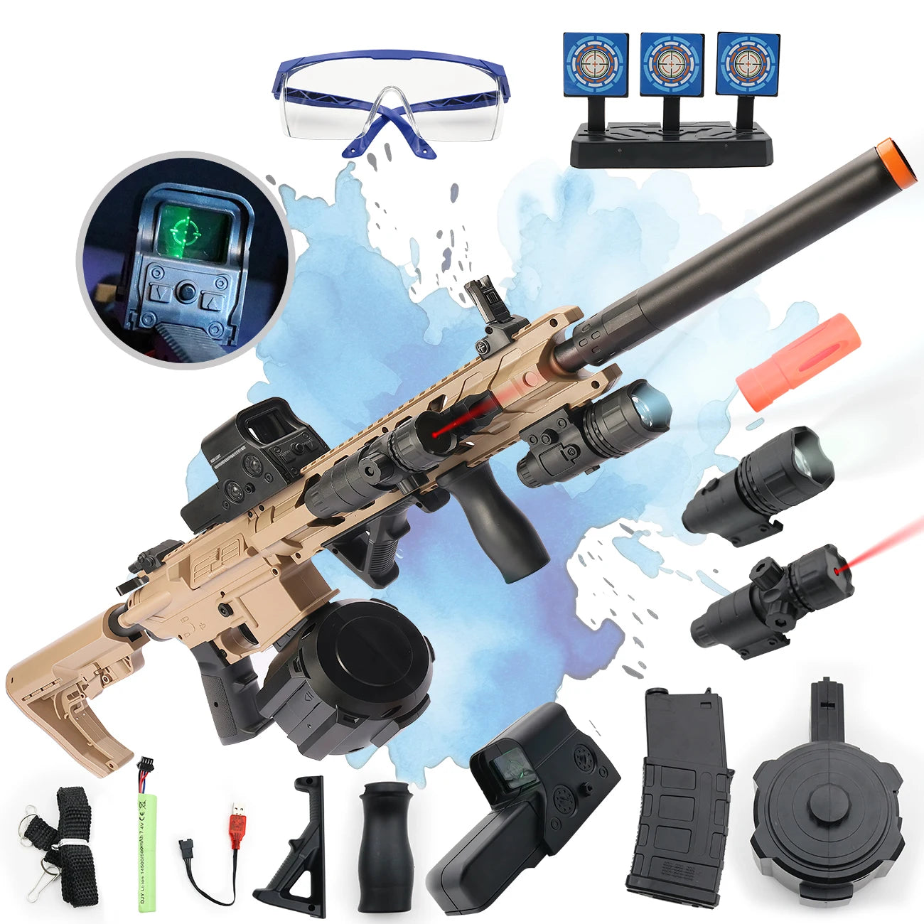 M416 Electric Gel Ball Blaster Toy Gun💦  [7.4v High Speed] | Auto + Manual Modes, Large Magazine